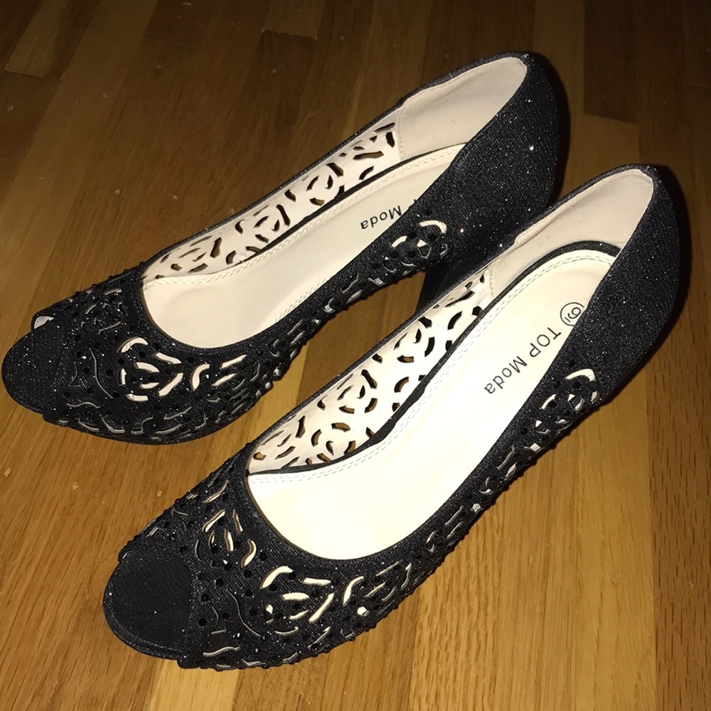 Sparkly black heels